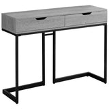 32" Grey Finish and Black Metal Accent Table