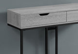 32" Grey Finish and Black Metal Accent Table