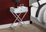 12" x 18.25" x 24" White Finish and Metal Accent Table