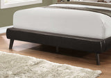 70.5" x 87.25" x 45.25" Brown Foam Solid Wood Leather Look Queen Sized Bed With Wood Legs