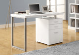 23.75" x 47.25" x 30" White Silver Particle Board Hollow Core Metal Computer Desk