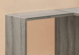 55.25" x 60" x 30" Dark Taupe Clear Particle Board Glass Hollow Core Computer Desk