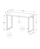 23.75" x 47.25" x 30" White Silver Particle Board Hollow Core Metal Computer Desk