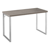 23.75" x 47.25" x 30" Dark Taupe Silver Particle Board Hollow Core Metal Computer Desk