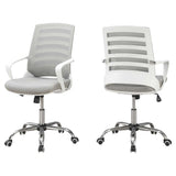 24.25" x 24" x 39" White Grey Foam Metal Nylon Multi Position Office Chair