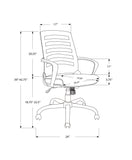 24.25" x 24" x 39" White Grey Foam Metal Nylon Multi Position Office Chair