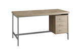 30" x 60" x 31" Natural Silver Particle Board Hollow Core Metal Computer Desk With A Hollow Core