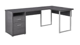 47.25" x 78.75" x 30" Grey Silver Particle Board Hollow Core Metal Computer Desk