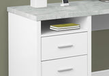 47" x 78" x 30" White  Grey  Silver  Particle Board  HollowCore  Metal  Computer Desk