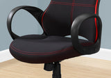 46" Black and Red Fabric Multi Position Office Chair