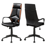 24.5" x 25" x 95.5" Black Brown Foam MetalLeather Look Office Chair