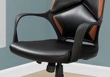 24.5" x 25" x 95.5" Black Brown Foam MetalLeather Look Office Chair