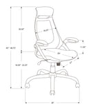 23.75" x 28" x 93.75" Black Foam Metal Nylon Multi Position Office Chair