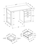 23.5" x 47.25" x 30" Grey Black Particle Board Hollow Core Computer Desk