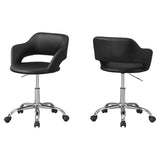 Chrome Metal Hydraulic Lift Base Office Chair