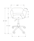 21" x 22.5" x 29" BlackChrome Metal Hydraulic Lift Base Office Chair