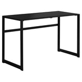 22" x 48" x 30" Black Black Tempered Glass Metal Computer Desk