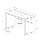 22" x 48" x 30" Black Black Tempered Glass Metal Computer Desk