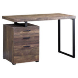 23.75" x 47.25" x 30" Brown Black Particle Board Hollow Core Metal Computer Desk