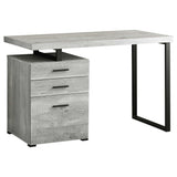 23.75" x 47.25" x 30" Grey Black Particle Board Hollow Core Metal Computer Desk