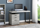 23.75" x 47.25" x 30" Grey Black Particle Board Hollow Core Metal Computer Desk