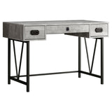 23.75" x 47.25" x 30.75" Grey Black Particle Board Hollow Core Metal Computer Desk