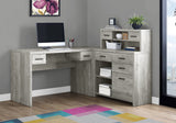 44.75" Grey Reclaimed Wood Particle Board Laminate and MDF Computer Desk