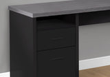 47.25" x 78.75" x 30" Black Grey Particle Board Hollow Core Metal Computer Desk