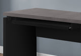 30.75" Black Particle Board MDF and Laminate Computer Desk with a Grey Top