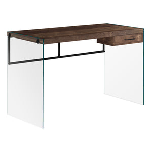 23.75" x 48" x 30" Brown Black Clear Particle Board Computer Desk