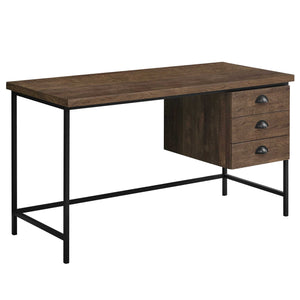 23.75" x 55.25" x 30" Brown Black Particle Board Hollow Core Metal  Computer Desk