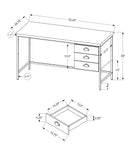 23.75" x 55.25" x 30" Brown Black Particle Board Hollow Core Metal  Computer Desk