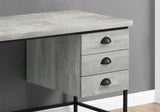 23.75" x 55.25" x 30" Grey Black Particle Board Hollow Core Metal  Computer Desk