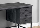 23.75" x 55.25" x 30" Black Particle Board Hollow Core Metal Computer Desk