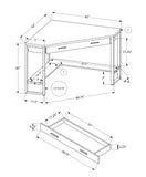 42" x 42" x 30" Cappuccino  Silver  Particle Board  Hollow Core  Metal   Computer Desk