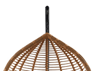 Tarzan Fabric / Rattan / Steel / Foam Contemporary Natural Color Outdoor Patio Swing Chair - 42.5" W x 28" D x 77" H