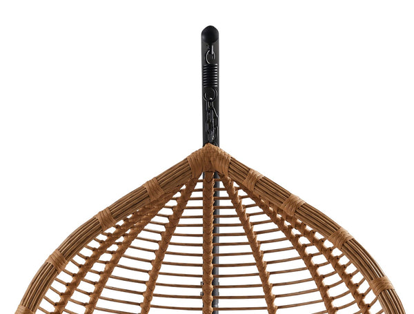 Tarzan Fabric / Rattan / Steel / Foam Contemporary Natural Color Outdoor Patio Swing Chair - 42.5" W x 28" D x 77" H