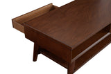 Alpine Furniture Flynn Coffee Table, Walnut 966WAL-61 Walnut Mahogany Solids & Okoume Veneer 48 x 22 x 17.5