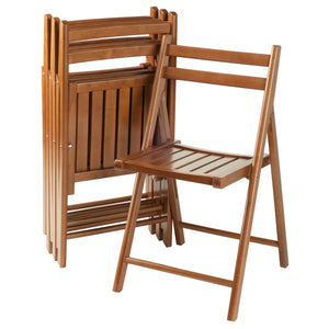 Winsome Wood Robin 4-Piece Folding Chair Set, Teak 33415-WINSOMEWOOD