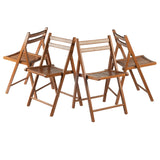 Winsome Wood Robin 4-Piece Folding Chair Set, Teak 33415-WINSOMEWOOD