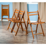 Winsome Wood Robin 4-Piece Folding Chair Set, Teak 33415-WINSOMEWOOD