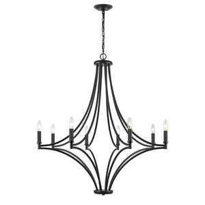 Spanish Villa 36'' Wide 8-Light Chandelier - Charcoal