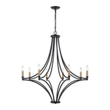 Spanish Villa 36'' Wide 8-Light Chandelier - Charcoal