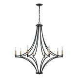 Spanish Villa 36'' Wide 8-Light Chandelier - Charcoal