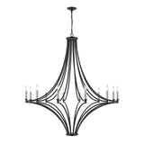 Spanish Villa 48'' Wide 12-Light Chandelier - Charcoal