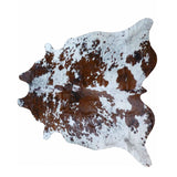 6.5 Ft Brown and White Brindled Cowhide Rug