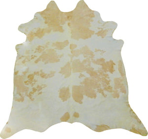6.5' White and Tan Brazilian Natural Cowhide