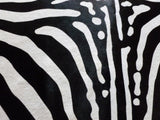 6 Ft Stenciled Reverse Zebra Cowhide