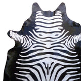 6 Ft Stenciled Reverse Zebra Cowhide