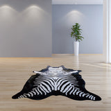 6 Ft Stenciled Reverse Zebra Cowhide